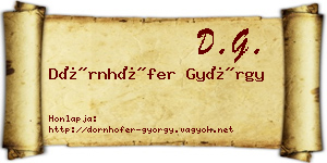 Dörnhöfer György névjegykártya